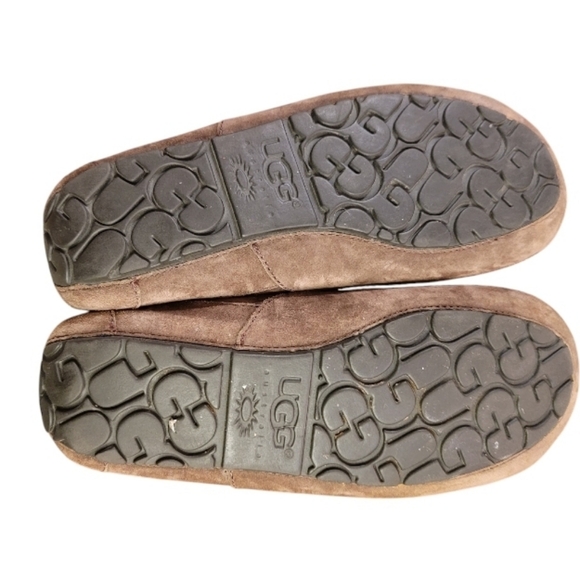 UGG Australia Ascot Men's Brown Suede Moccasin Loafer Slippers Size 7 - Picture 5 of 7